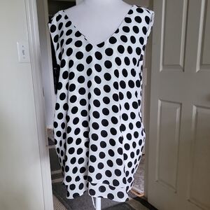 Ann Taylor Factory Monochrome Polka Dot Blouse